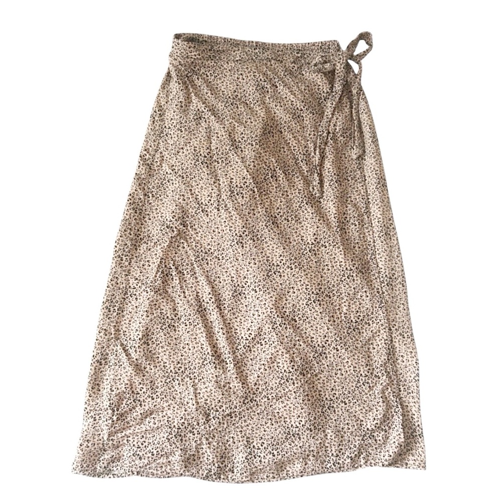 NWOT Urban Romantics Leopard Print Adjustable Wrap Skirt Tan Black Size Small